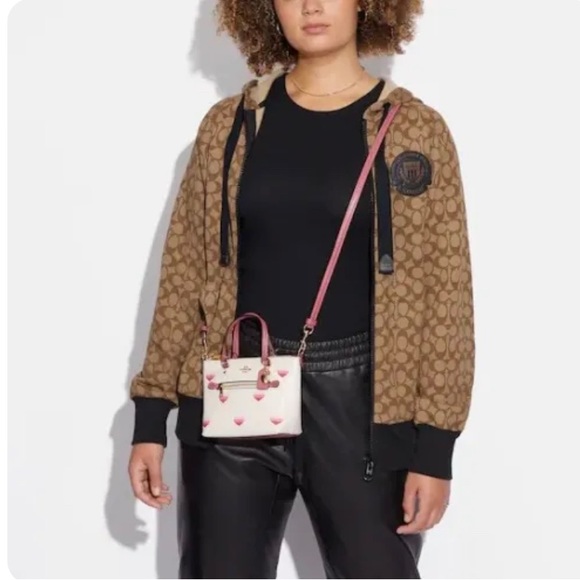 Coach Mini Gallery Crossbody With Stripe Heart Print - Picture 1 of 11